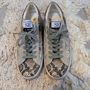 Sam Edelman Animal Print Leather Sneakers in Size 7.5